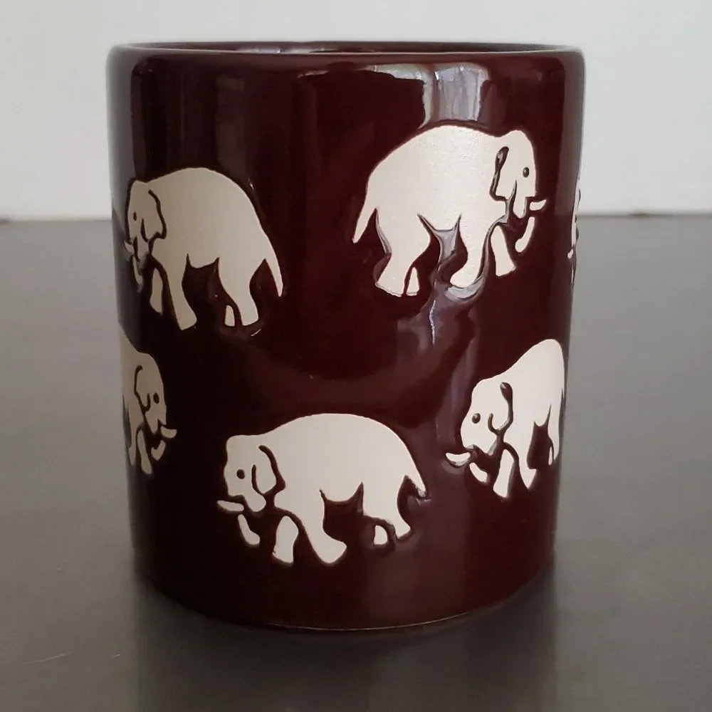 Vintage Waechtersbach West Germany Elephant Safari Coffee Mug Tea Cup Brown